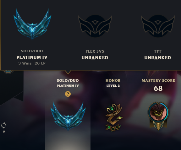 EUW Platinium 4 Handleveled