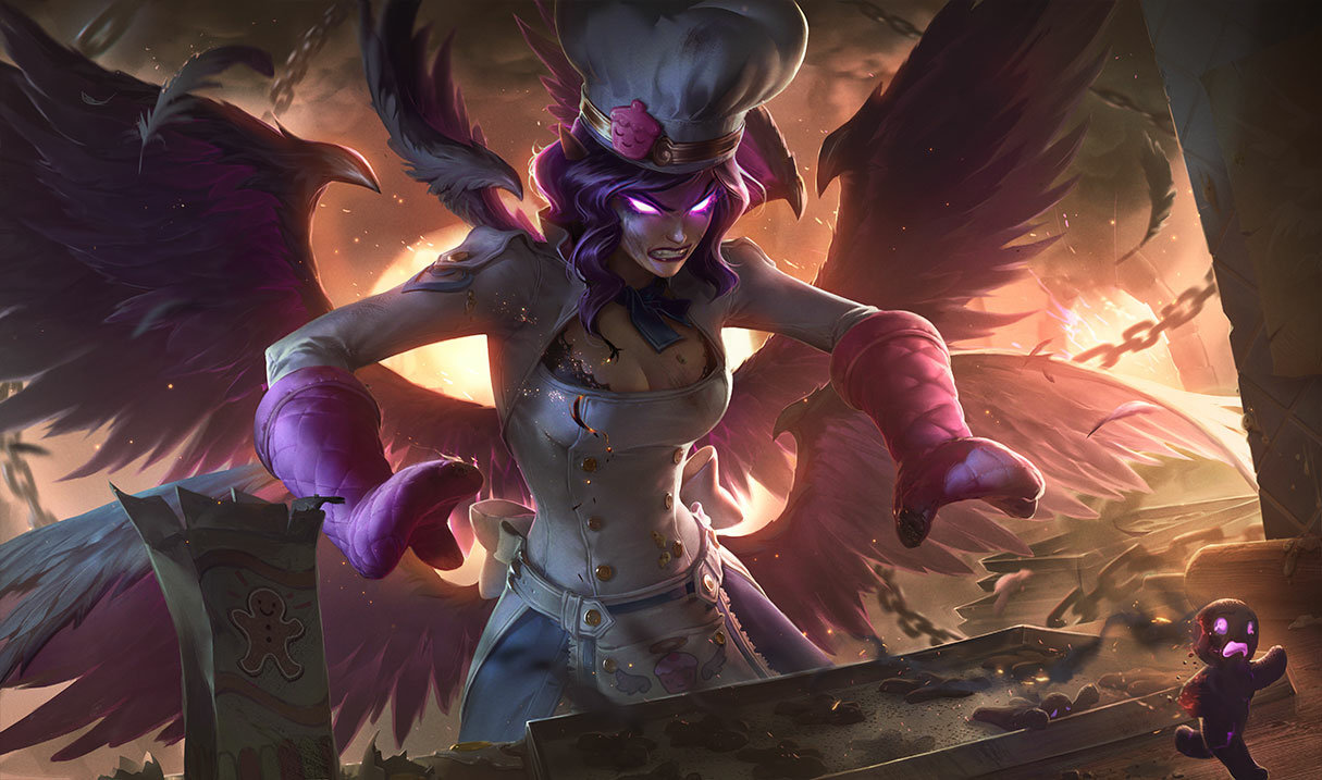 Quadro 5 Peças Morgana Coven Skin Lol Game Oferta Oferta